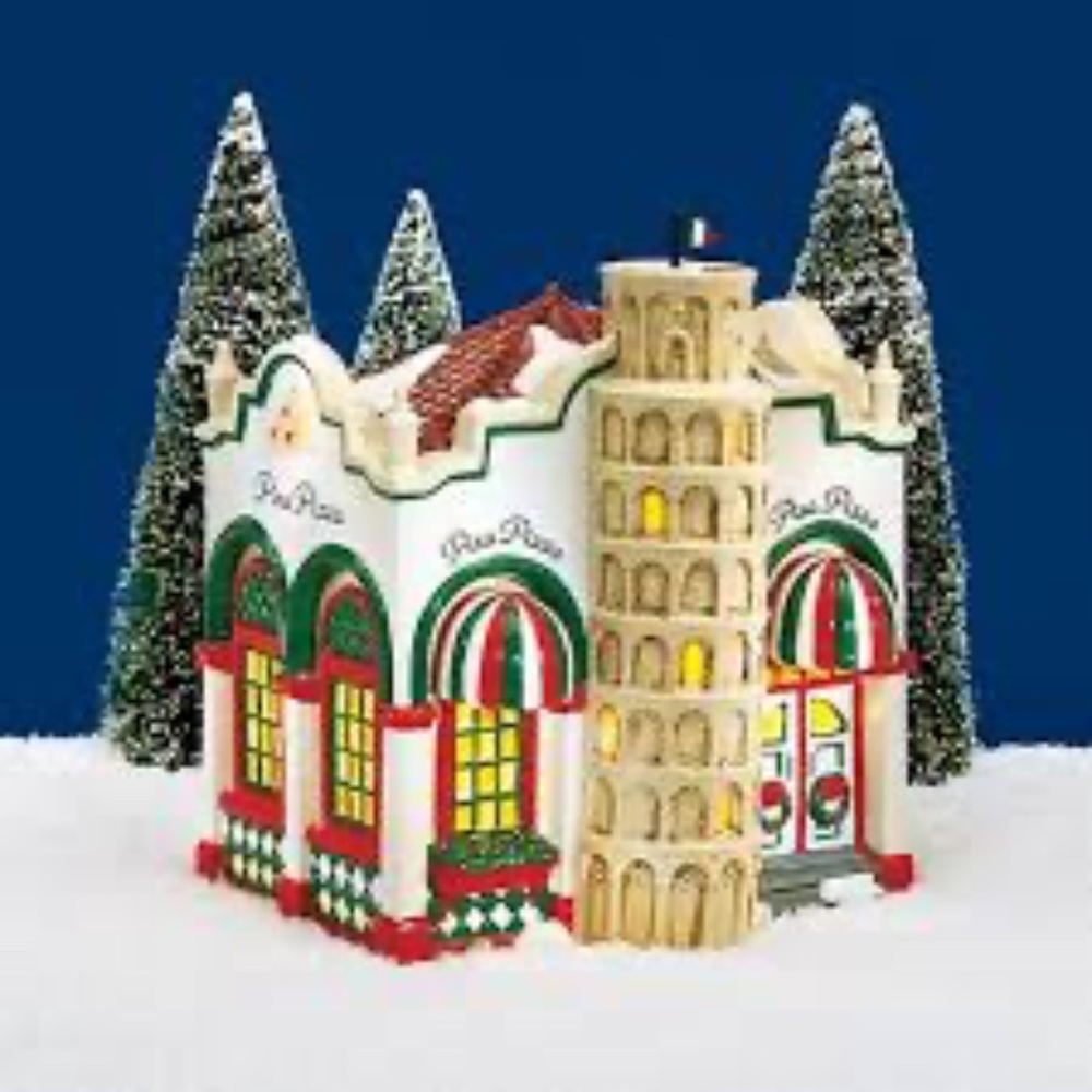 Department 56 Snow Village “Pisa Pizza”/ Hand painted Ceramic